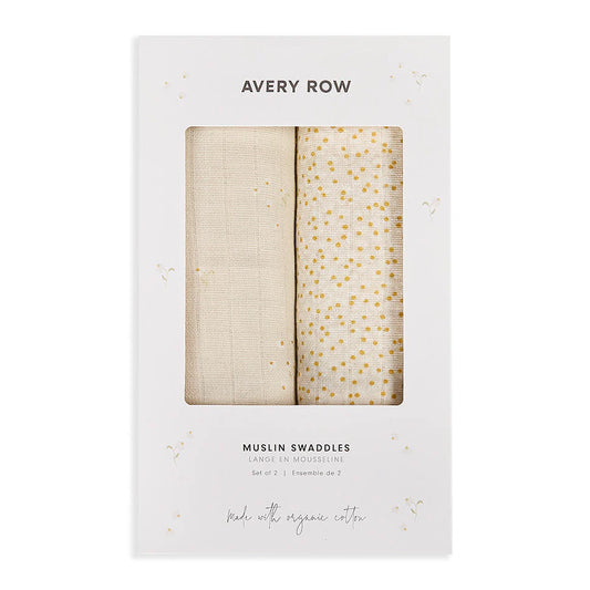 Avery Row Extra Large Organic Baby Muslins, Set of 2 - Wild Chamomile/Daisy Meadow