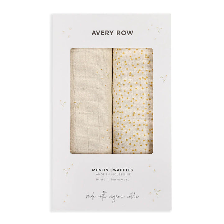 Avery Row Extra Large Organic Baby Muslins, Set of 2 - Wild Chamomile/Daisy Meadow