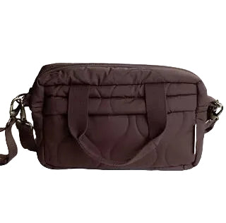 Ralphie Bear Quilted Stroller Bag - Brown/Pears Print
