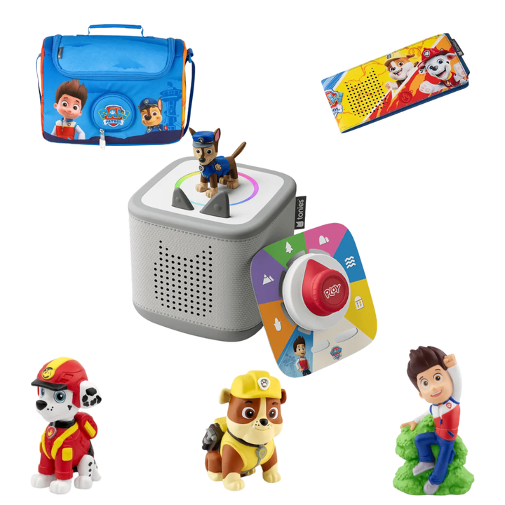 Tonies Paw Patrol Ultimate Bundle – Toniebox 2 + Jungle Pup Figures + Tonieplay Controller + Listen & Play Bag + Sleeve + Tonieplay: Adventure Bay Rescue Heroes