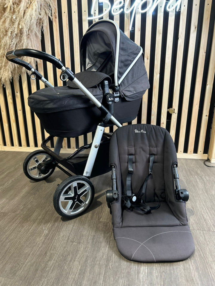 PRE LOVED Silver Cross Pioneer Pram & Pushchair - Onyx