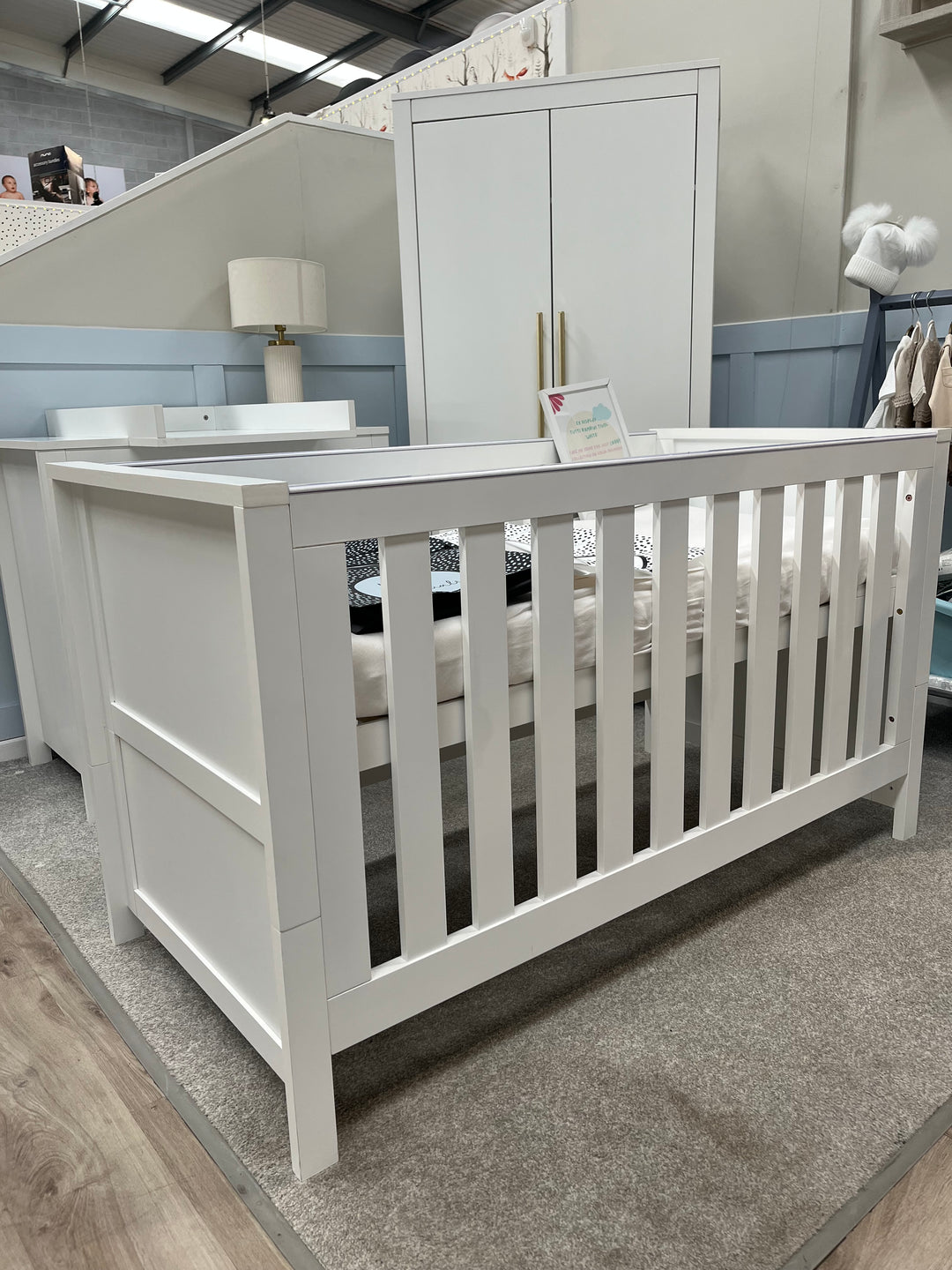 EX-DISPLAY Tutti Bambini Tivoli 3 Piece Nursery Room Set - White (COLLECTION OR LOCAL DELIVERY ONLY)