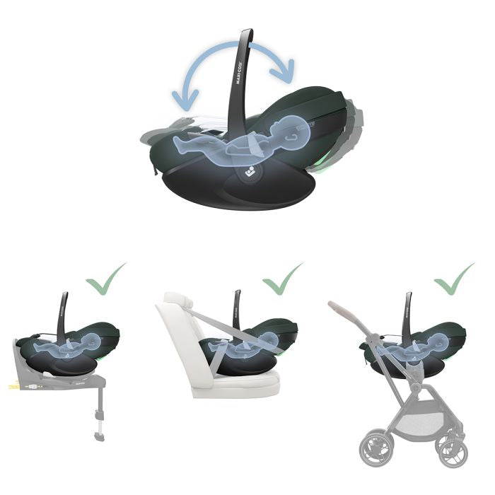Maxi-Cosi Pebble 360 Pro2 Car Seat - Twillic Green