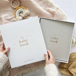 Blush & Gold My Baby Book - Baby Record Book - Misty Grey