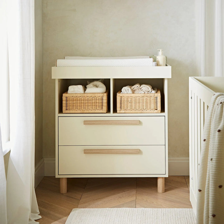 Cuddleco Harper 2 Piece Nursery Furniture Set - Cream & Ash