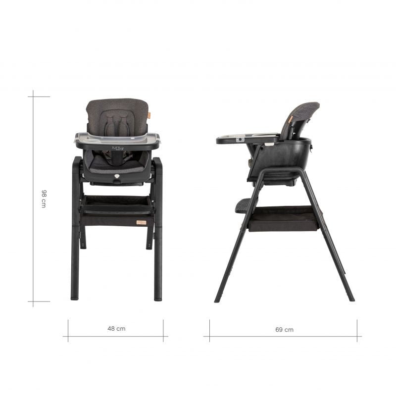 Tutti Bambini 2in1 Nova Highchair/Rocker Bundle-Black