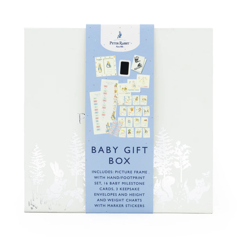 Peter Rabbit Baby Gift Box - Keepsake Frame, Milestone Cards & Handprint Kit