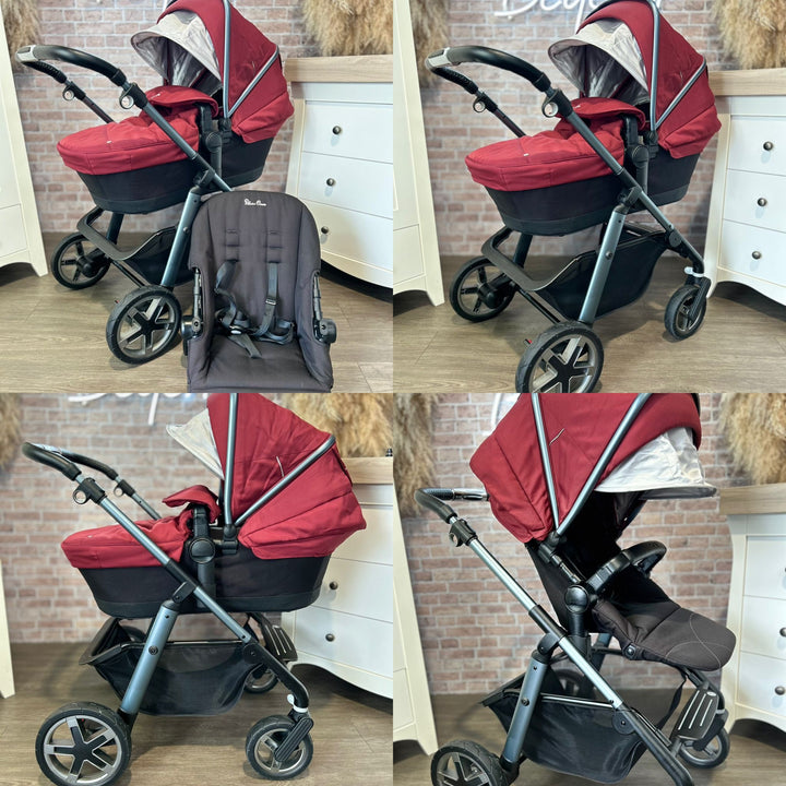 PRE LOVED Silver Cross Pioneer 2in1 Travel System - Vintage Red