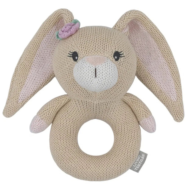 Living Textiles Knitted Rattle - Amelia The Bunny