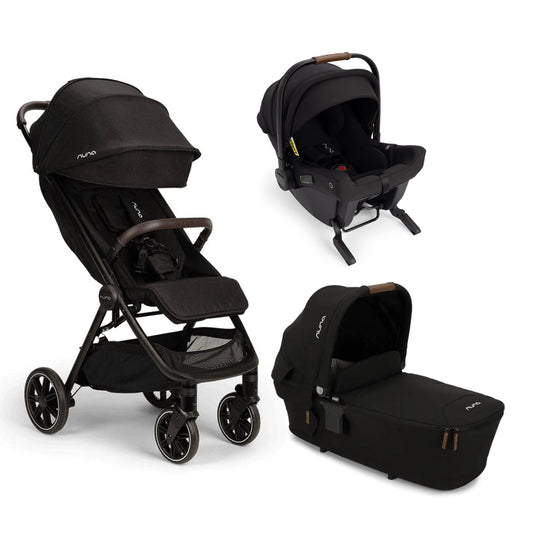 Nuna TRVL LX Compact Travel System Inc Lytl Folding Carrycot + Pipa Urbn - Caviar