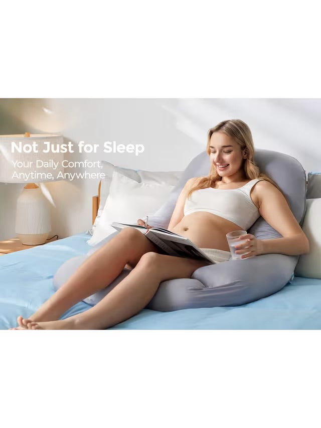 Momcozy Dreamlign U Pro Cool Feeling Maternity Pillow - Grey