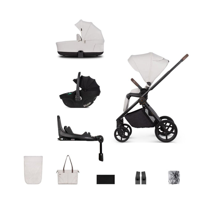 Venicci Claro 3-in-1 Pushchair with Tiago 360 Car Seat and Base Bundle - Vanilla