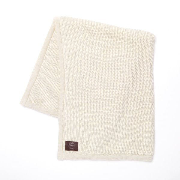 The Little Green Sheep Organic Knitted Fleece Baby Blanket - Linen