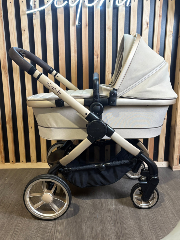 PRE LOVED iCandy Peach 7 w/ Cocoon Car Seat Travel System - Biscotti