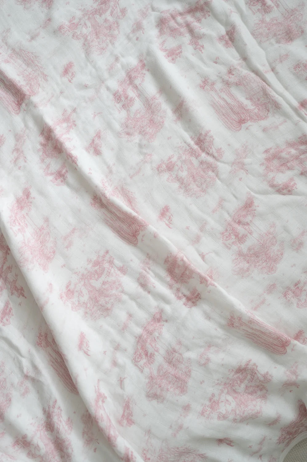 The Gilded Bird Spring Toile Pink Bamboo Baby Blanket
