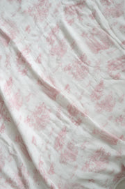 The Gilded Bird Spring Toile Pink Bamboo Baby Blanket
