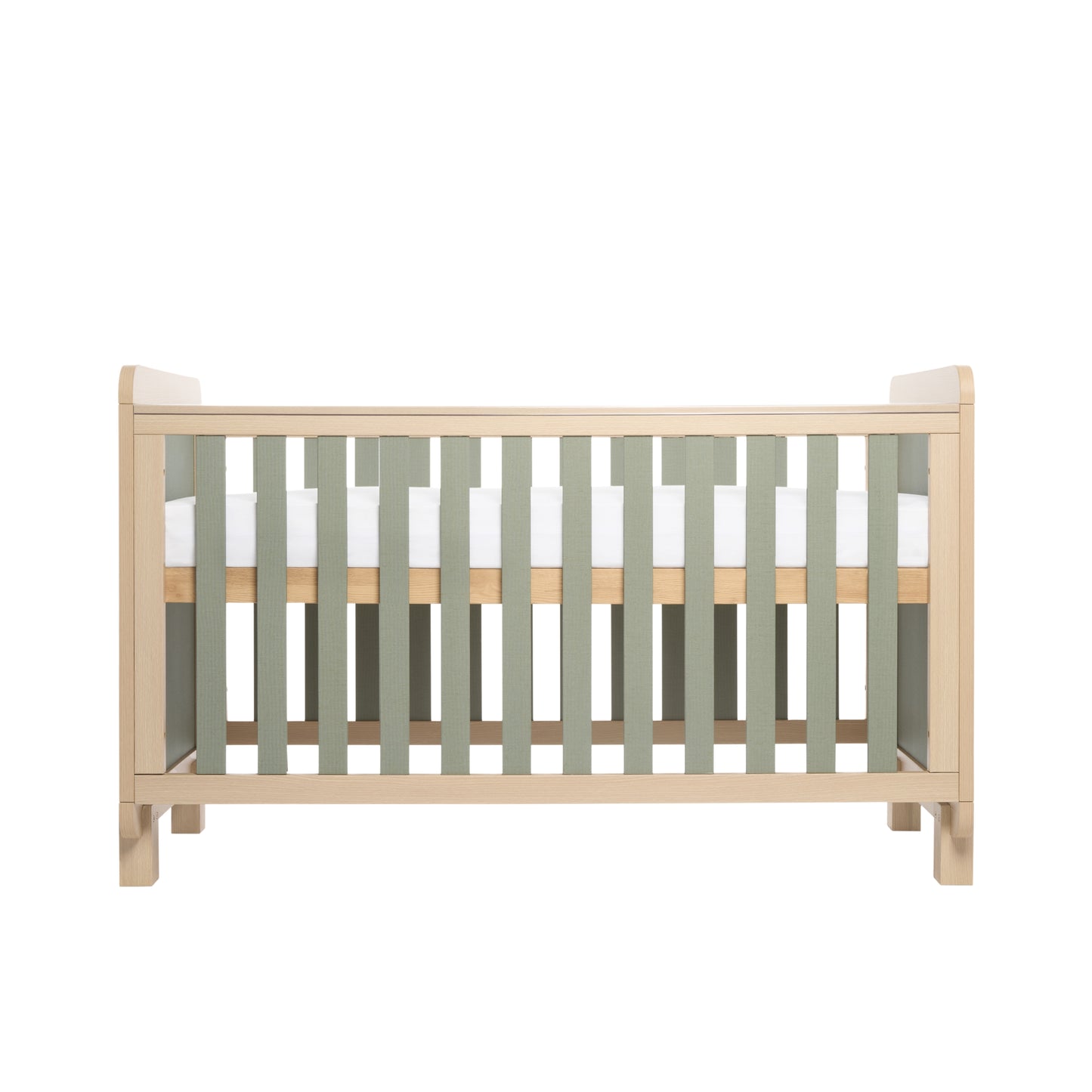 Tutti Bambini Kuba Cot Bed - Golden Oak & Sage Weave