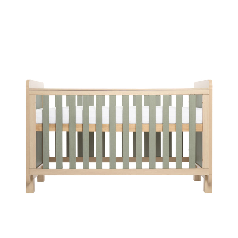Tutti Bambini Kuba Cot Bed - Golden Oak & Sage Weave