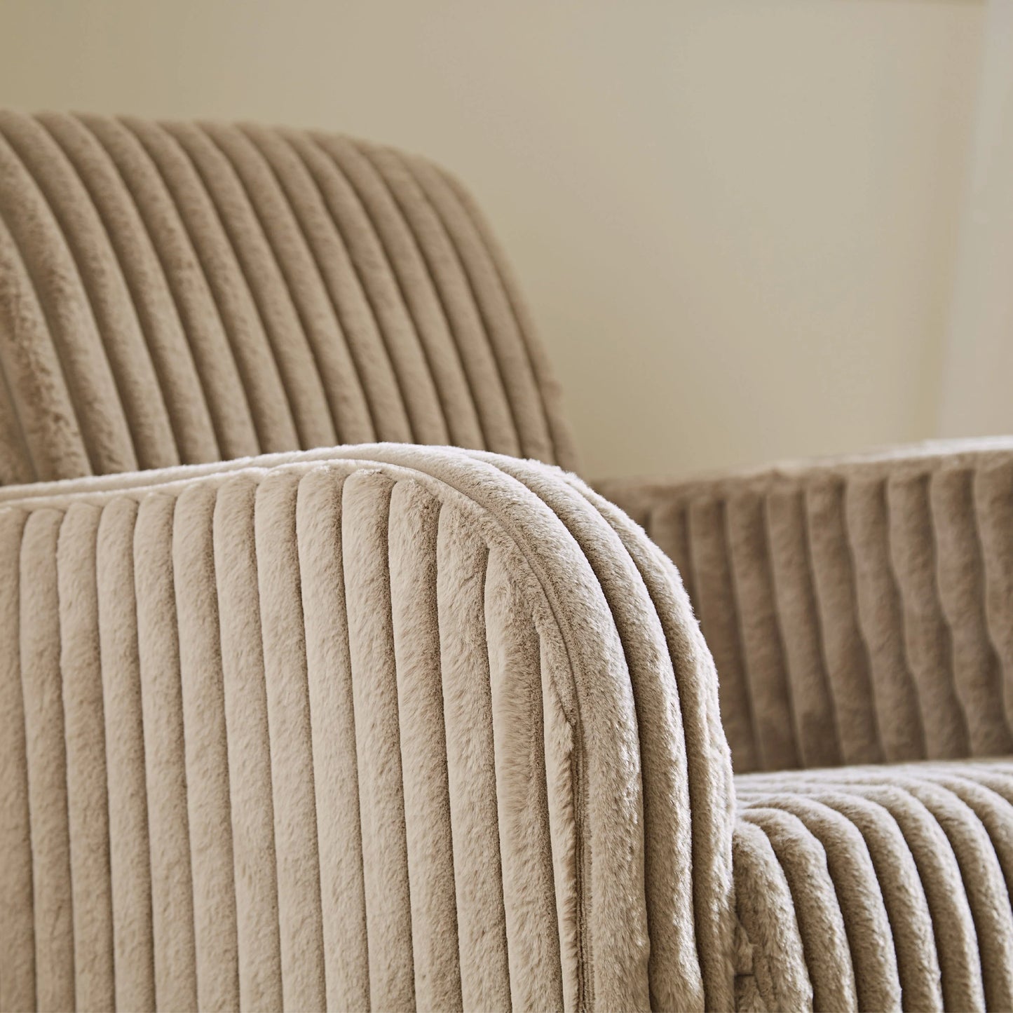 CuddleCo Etta Nursing Chair & Foot stool - Faux Fur Mink