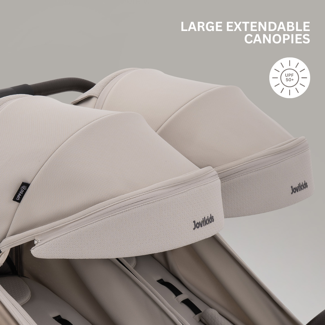 JoviKids Ayla Compact Twin Pushchair - Beige