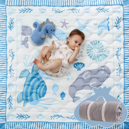 Momcozy Baby Portable Play Mat - Ocean Blue