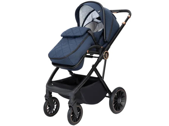 Babymore Chia Travel System Pecan with Base - Midnight Blue