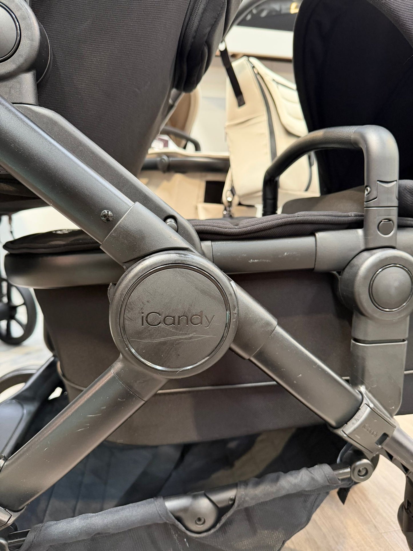 PRE LOVED iCandy Peach 7 Double Pushchair Bundle - Jet/Black