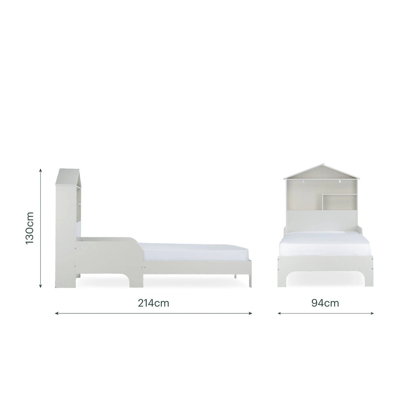 CuddleCo Play House Single Bed with Storage - Pebble