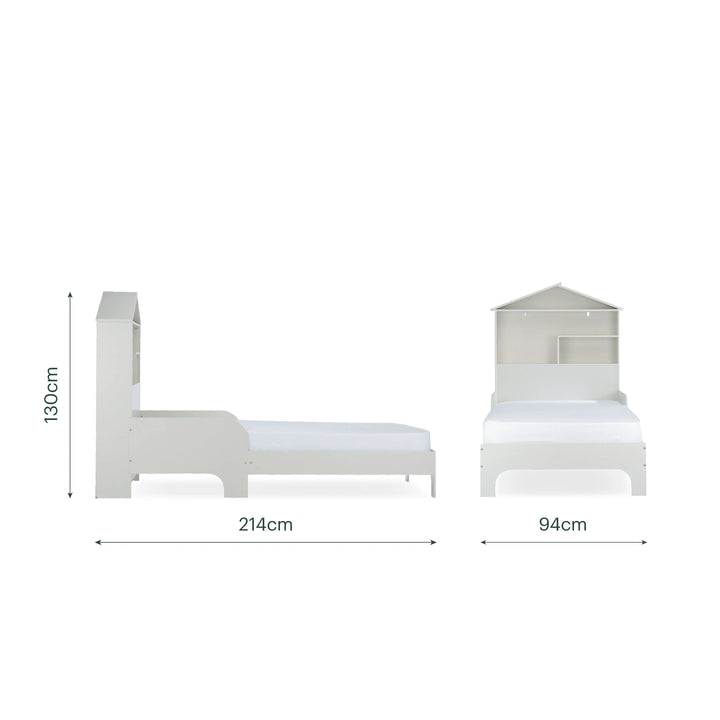 CuddleCo Play House Single Bed with Storage - Pebble