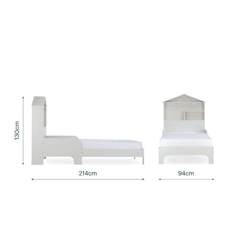 CuddleCo Play House Single Bed with Storage - Pebble