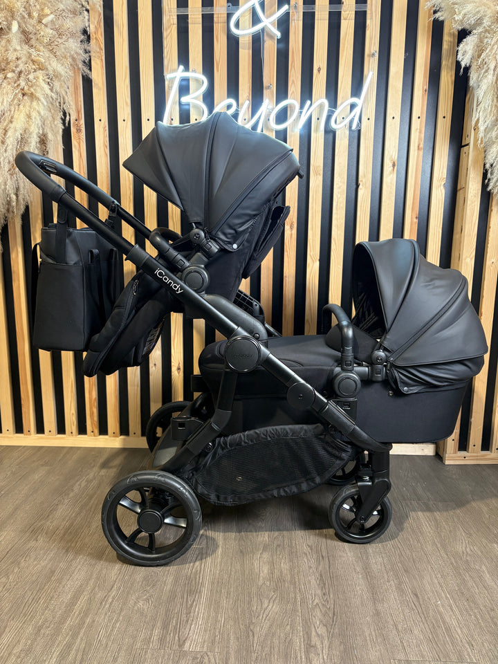PRE LOVED iCandy Orange4 Double Pushchair Bundle - Black