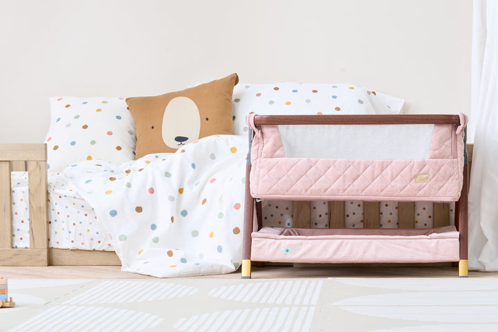 Tutti Bambini CoZee Luxe Mini Me Crib - Walnut & Blush