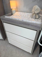 EX DISPLAY Tutti Bambini Modena 2 Piece Cot Bed & Drawers - Grey/White COLLECTION OR LOCAL DELIVERY ONLY