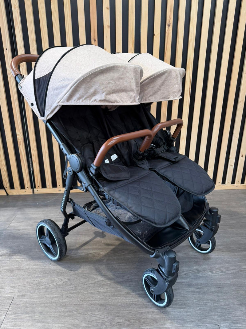 PRE LOVED Ickle Bubba Venus Max Double Stroller - Biscuit
