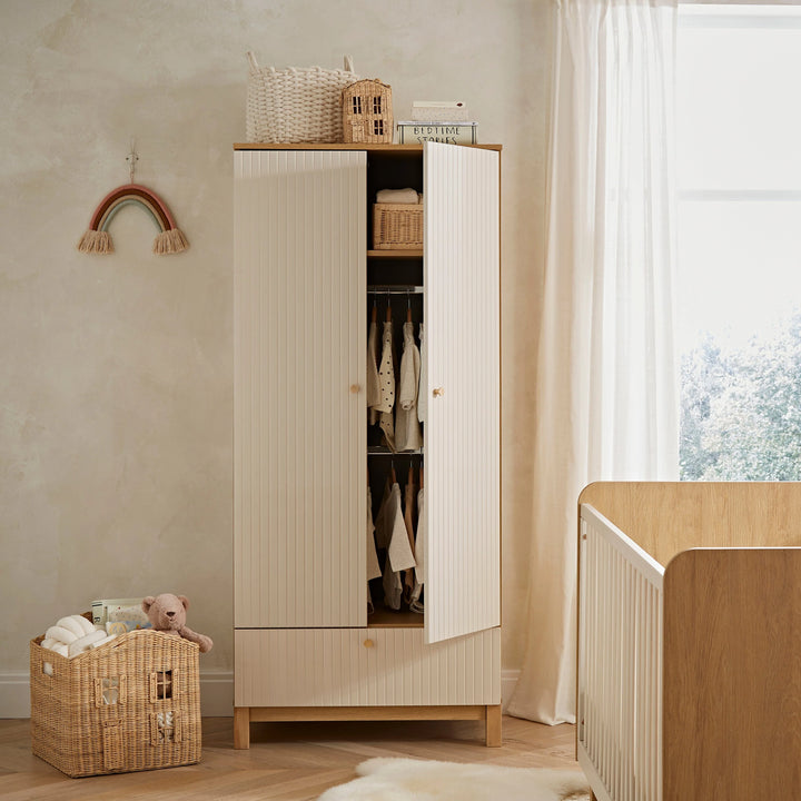 CuddleCo Remi 3 Piece Nursery Furniture Set - Oak & Cashmere