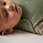 The Little Green Sheep Organic Quilted Baby Sleeping Bag - Juniper with Sage - 2.5 Tog