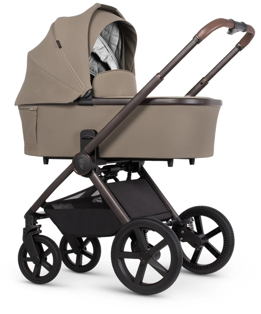 Venicci Upline2 Pushchair, Carrycot + Accessories Travel System Bundle - Special Edition Powder