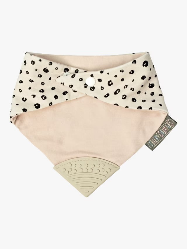 Cheeky Chompers Neckerchew Teething Dribble Bib - Leopard Spot
