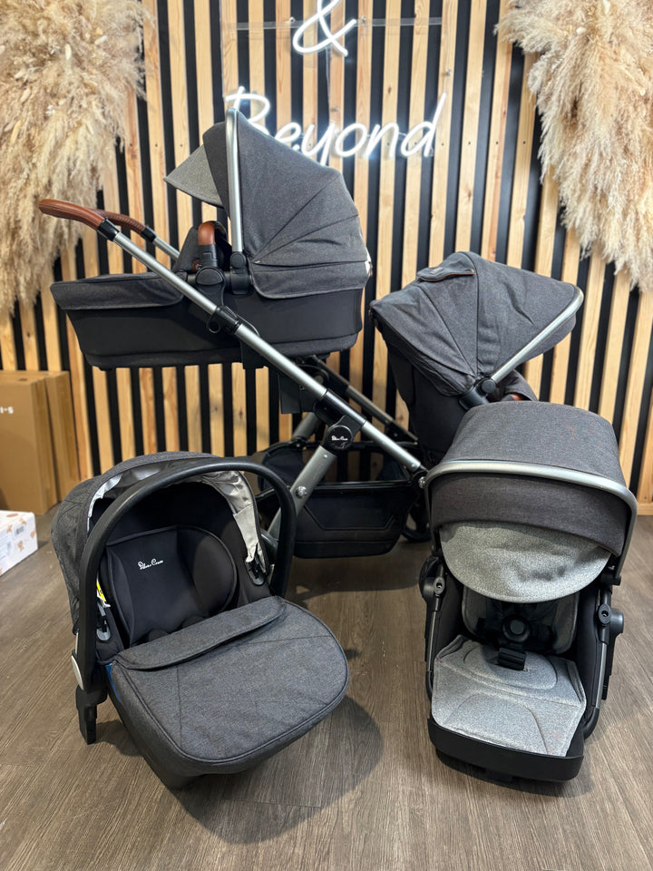 PRE LOVED Silver Cross Wave Double Travel System - Charcoal