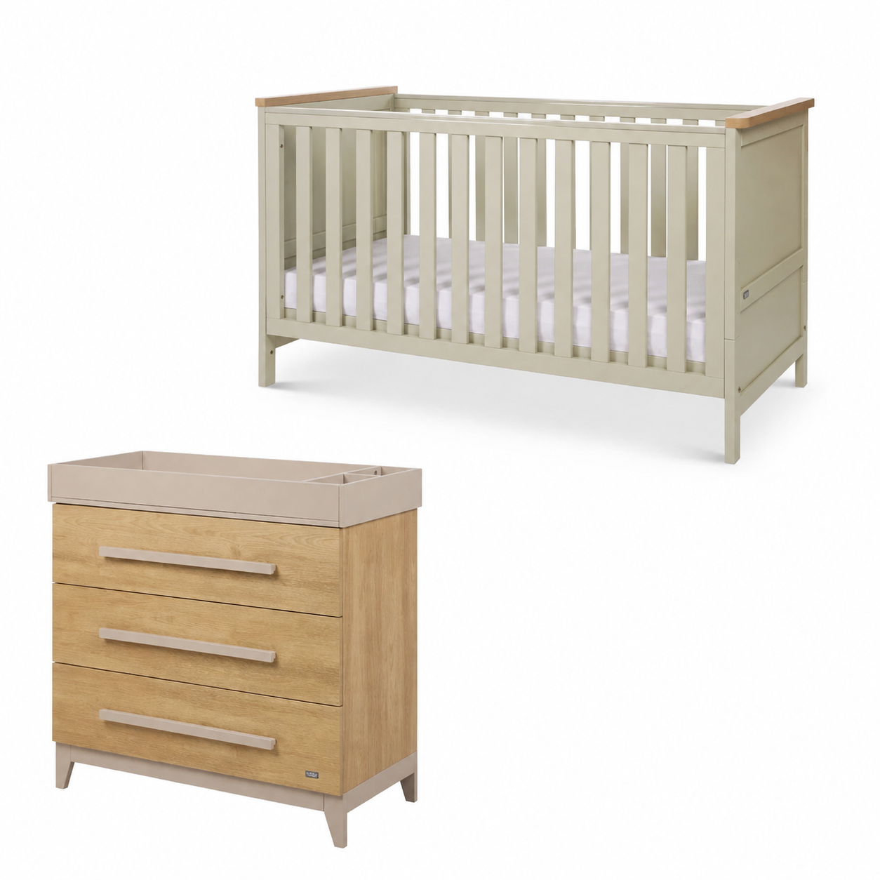 EX DISPLAY Tutti Bambini Misha Hallee 2 Piece Room Set - Mushroom/Golden Oak (COLLECTION OR LOCAL DELIVERY ONLY)