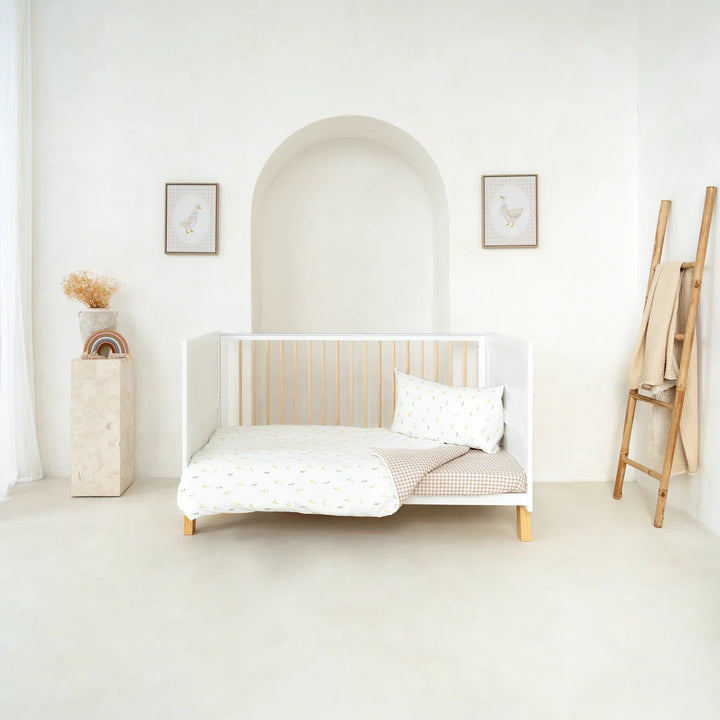Clair De Lune Reversible Little Duckling Cot Bed Duvet Cover and Pillowcase Set