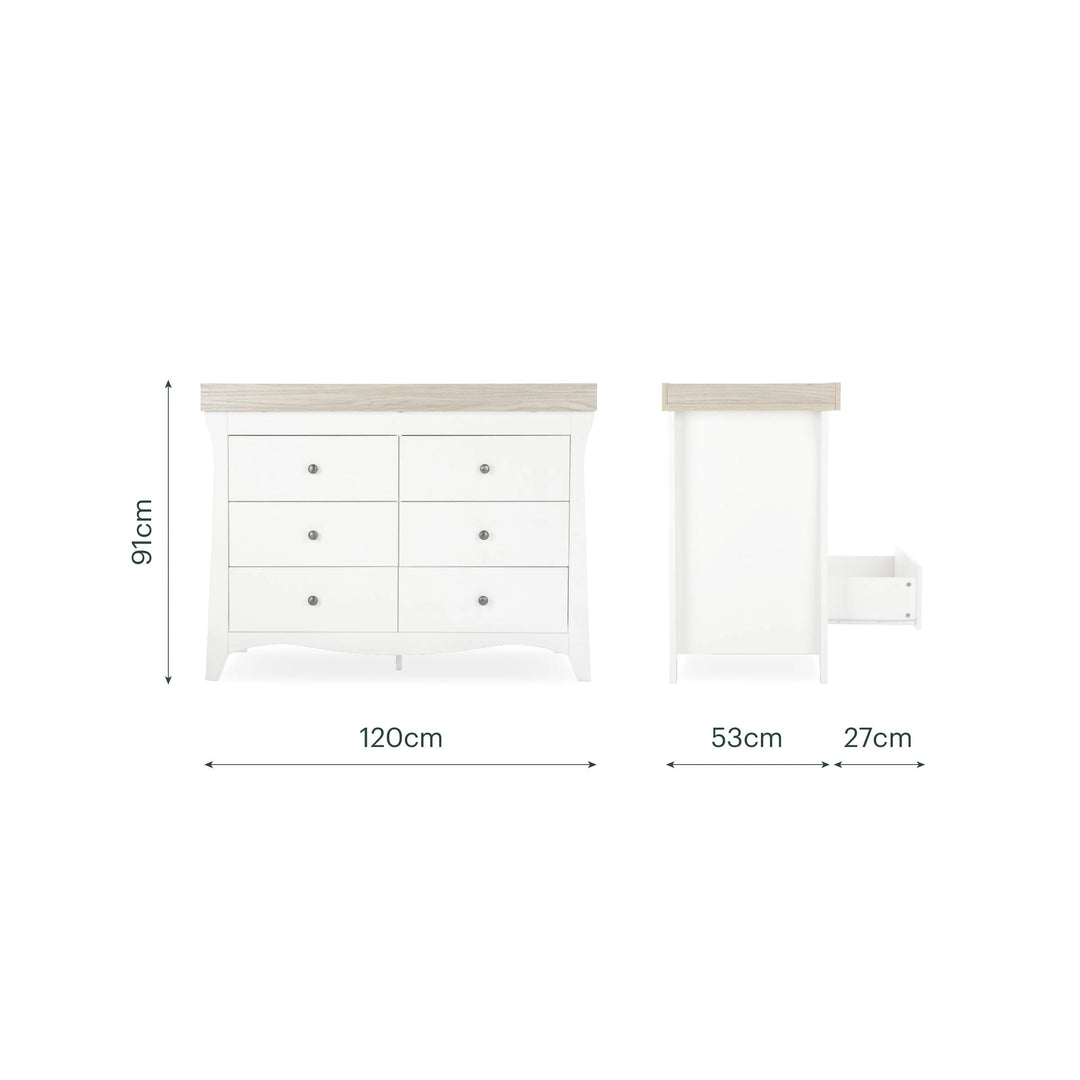 CuddleCo Clara Luxe 3 Piece Furniture Set - White & Ash