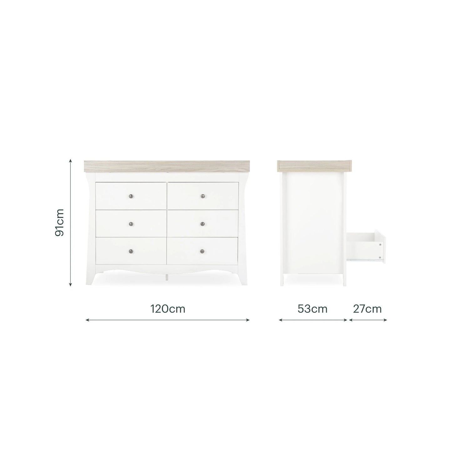 CuddleCo Clara Luxe 2 Piece Furniture Set - White & Ash