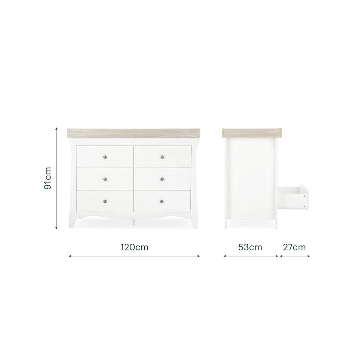 CuddleCo Clara Luxe 3 Piece Furniture Set - White & Ash