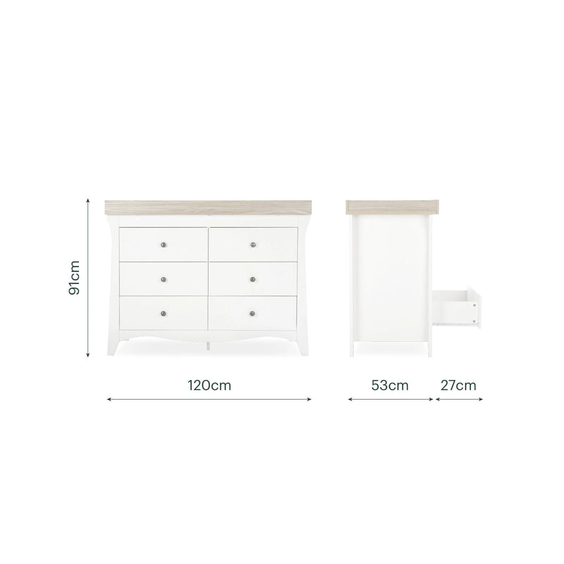 CuddleCo Clara Luxe 2 Piece Furniture Set - White & Ash