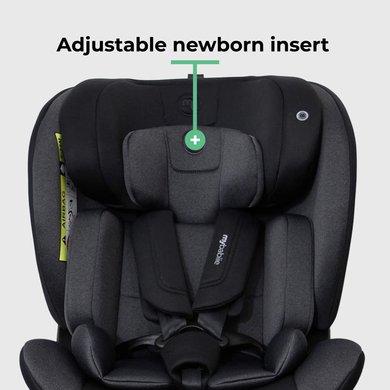 My Babiie MBCS400 Spin R129 Car Seat with Support Leg - Black