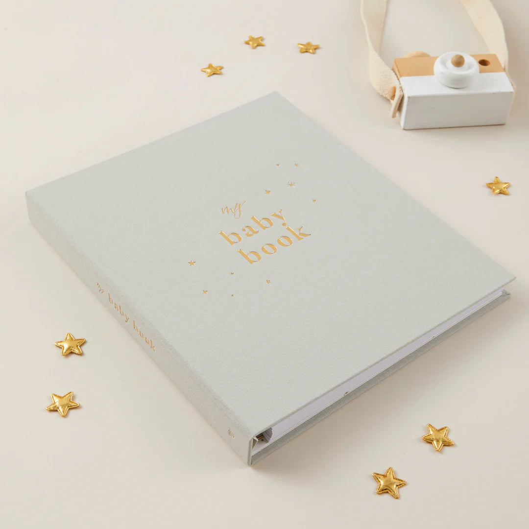 Blush & Gold My Baby Book - Baby Record Book - Misty Grey