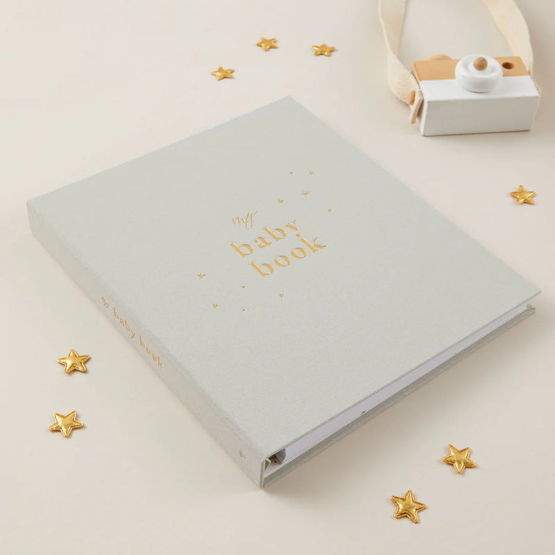 Blush & Gold My Baby Book - Baby Record Book - Misty Grey