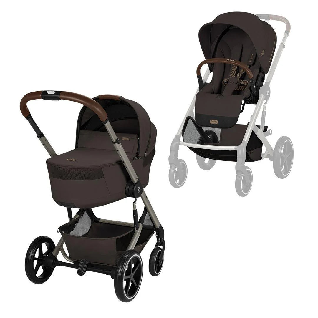 Cybex Balios S Lux Pushchair + Fold Carry Cot - Chocolate Brown