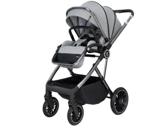 Babymore Chia Travel System Pecan with Base - Pearl Grey